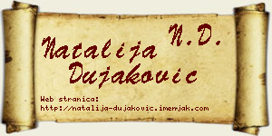 Natalija Dujaković vizit kartica
